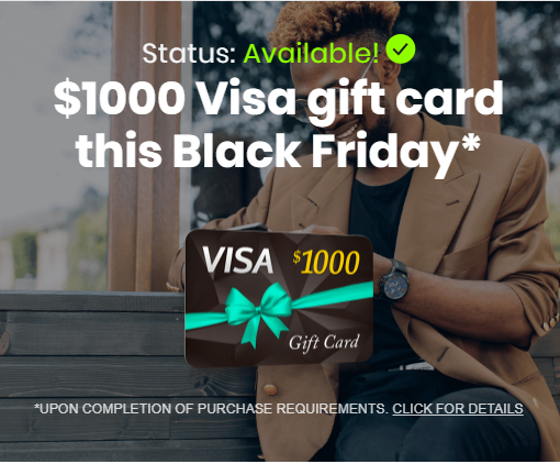 Visa $1000 Gift Card *Black Friday*